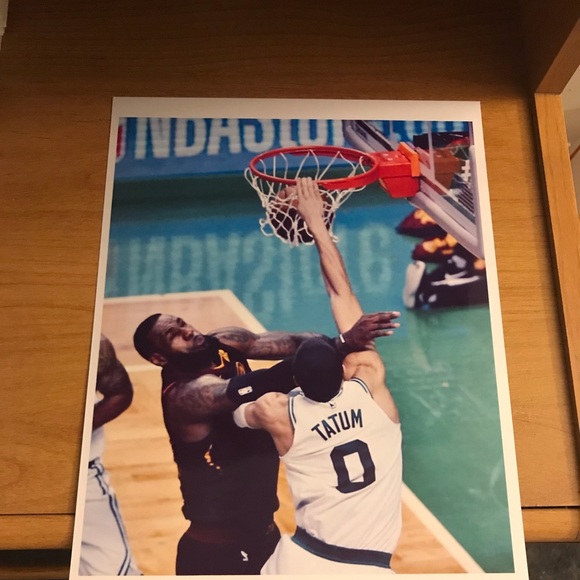 JAYSON TATUM DUNKS ON LEBRON JAMES 8.5x11 REPRINT 5 POSTER NBA GLOSSY BUNDLE SET - Picture 5 of 6